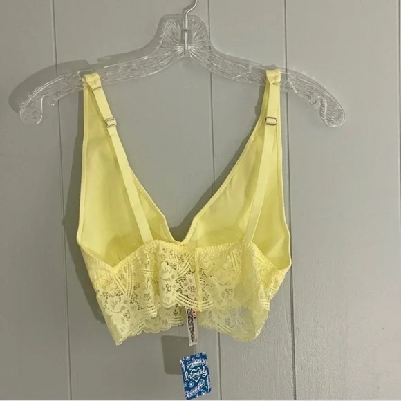 Free People Teegan Lace Trim Bralette Yellow Size Small NWT - Picture 6 of 6